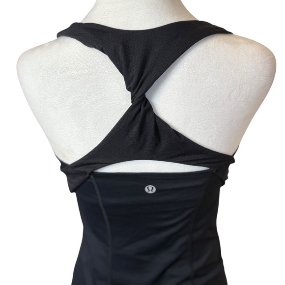 Lululemon Spin Me Tank Top Twist Black Size 6 Shelf Bra Gym Fitness Workout Yoga - Picture 8 of 11